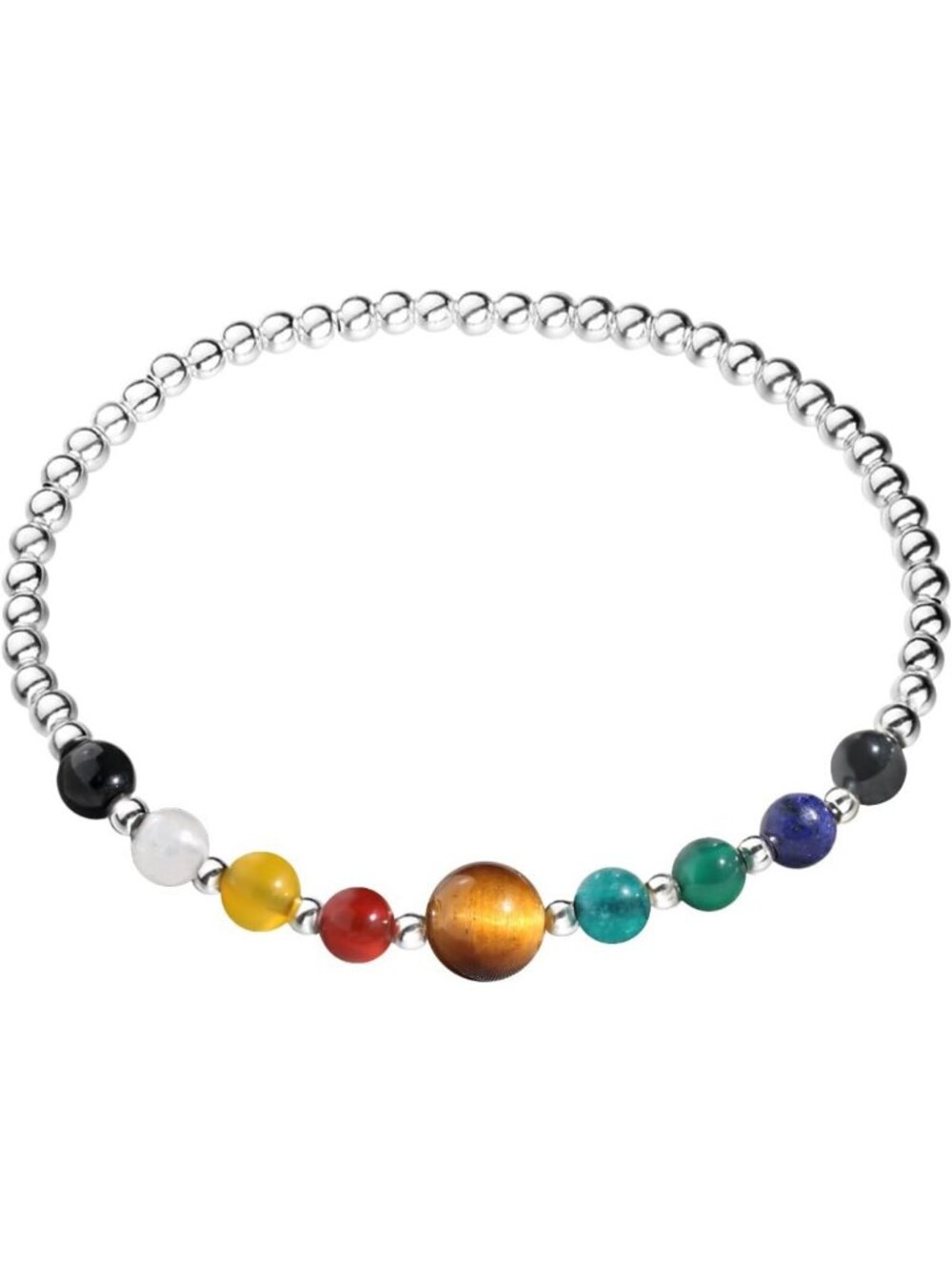 7 Chakra Healing Bracelet - Real Stone Stretch Bracelet for Yoga & Meditation